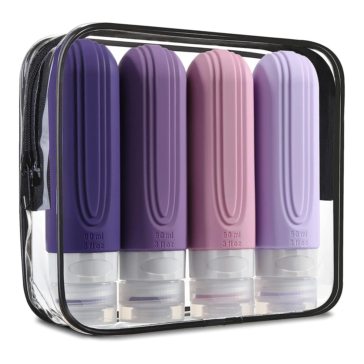 90ml Silicone Cosmetic Bottles  Tsa Approved Leak Proof Travel Lotion Bottle Set Refill Silicone Travel Toiletries Bottle Kit