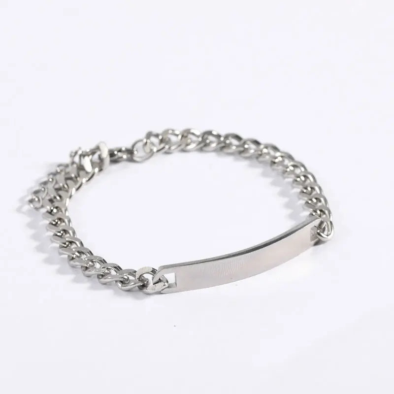 Fashion Bracelet Design Personalized Mens Engravable Bracelet Stainless Steel Adjustable Engraved Name Bracelet
