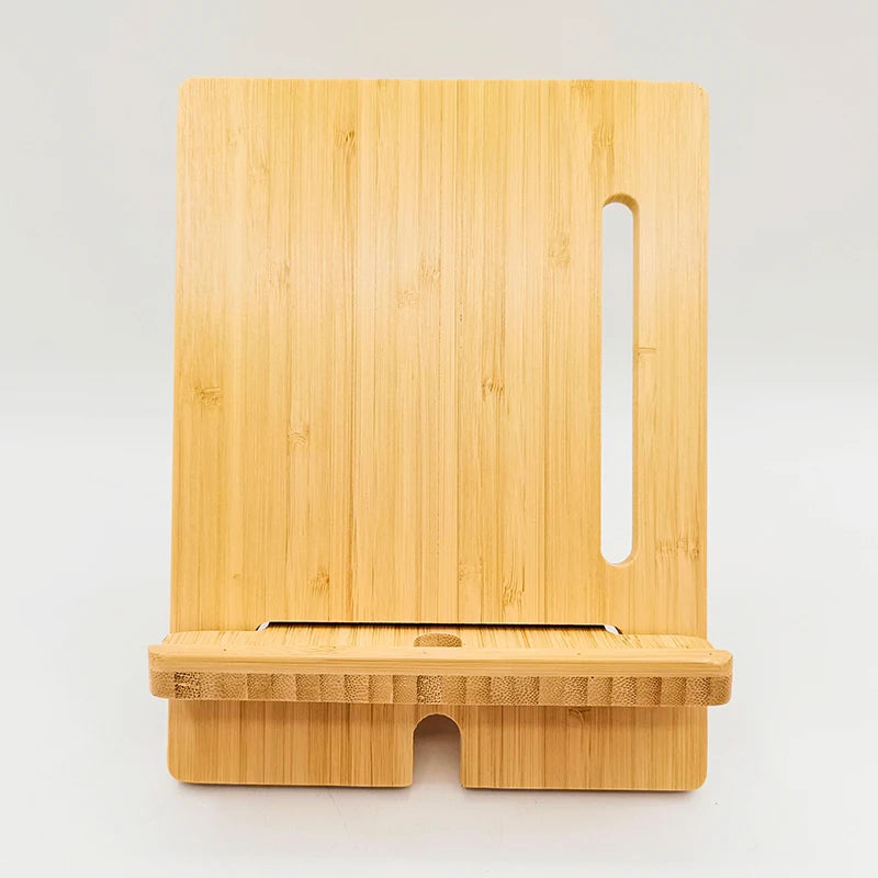 Natural Bamboo Tablet Stand Sleek Sustainable Phone Stand Stylish and Sturdy Holder for Office Decor & Accessories