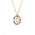 Initial Alphabet Necklace Gold Plated Zircon 925 Silver Personalized Charms Women Classic A-Z Letter Necklace
