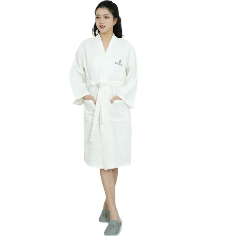 Gown Nightgown Elegant Solid Noightwear Women Velvet Kimono Robe Gown Sleepwear Waffle Casual Soft Bathrobes