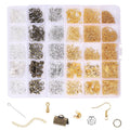 DIY Jewelry Accessories Set in Box 15 Items Jewelry Findings eye Pinhookclasp Etc Mixed Into a Box Wholesale Price4 Colors