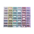 Stable PP Plastic Rectangle Injection Collapsible Folding Portable Clear Wholesale Shoe Boxes Stackable Multi-use Shoe Rack