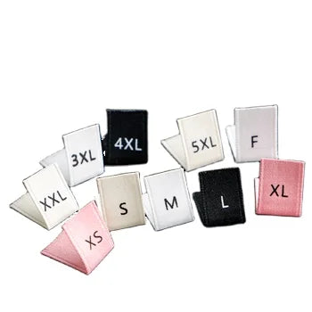 200 Pieces Minimum Order Pure Cotton Letter Code Label Quick Trade Size Printed Neck Center Folding Label