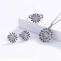 New Exquisite Enamel Three-piece Set Handmade Flower Daisy Earrings Necklace Ring Women's Flower Jewelry Set