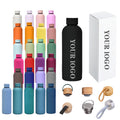 Custom Logo 500ml Double Wall Stainless Steel Water Bottle Sports Drink Small Mouth Tumbler Soft Rubber Coating Vacuum Camping