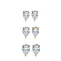 SP Simple Korean S925 Silver Earrings White Diamond Sterling Silver Stud Earrings for Women Jewelry