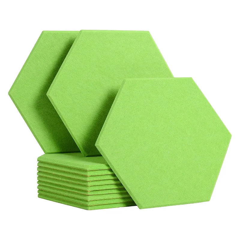 Woxin Green Hexagon Fireproof Sound-Absorbing Polyester Fiber Boards Decorative Acoustic Wall Panels