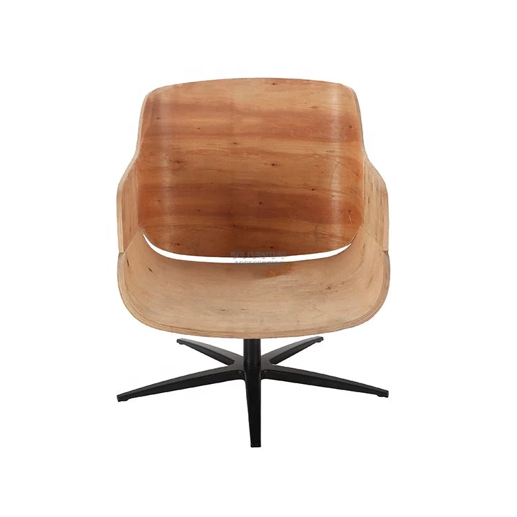 Modern Height Adjustable Swivel Chair Aluminum Leg Plywood Part Black Painted for Living Room School Bathroom Park Use