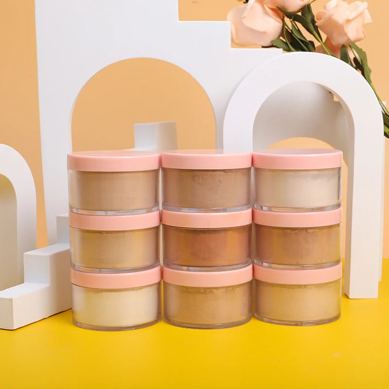 PL-2r Private Label Face Makeup Loose Powder Custom Logo 9 Colors Matte Foundation Oil Control Setting Loose Powder