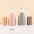 Luxury Wood Cap Skincare Packing Essential Oil Morandi Green 10ml Refillable Empty Glass Roll on Perfume Oil Bottle