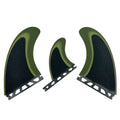 Customized Surfboard Fins Single Tab T1 Size Black Green Sandwich Fiberglass Fin for Surfing