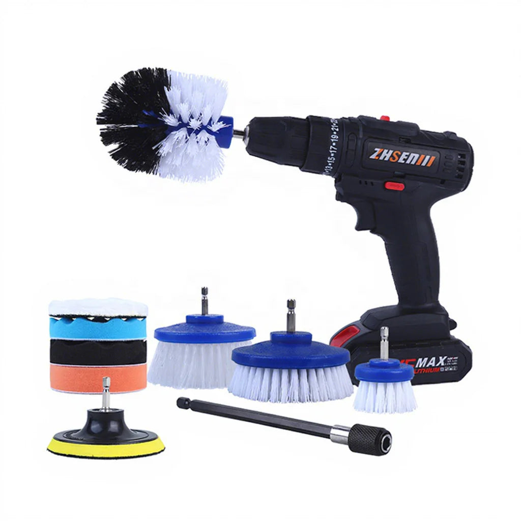Drillbrush Automotive Soft White DrillBrush Leather Cleaner Car Wash Kit Car Detailing Car Carpet Interior Seat Cleaner Kit