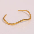 Guarantee Dreamshow Jewelry Minimalist Irregular Open Cuff Bangles Gold Plated Stainless Steel Bangles for Women