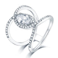 Sun Star Unique Jewelry Trendy Marquise Cubic Zircon Rhodium Plated 925 Sterling Silver Wedding Band Ring for Women