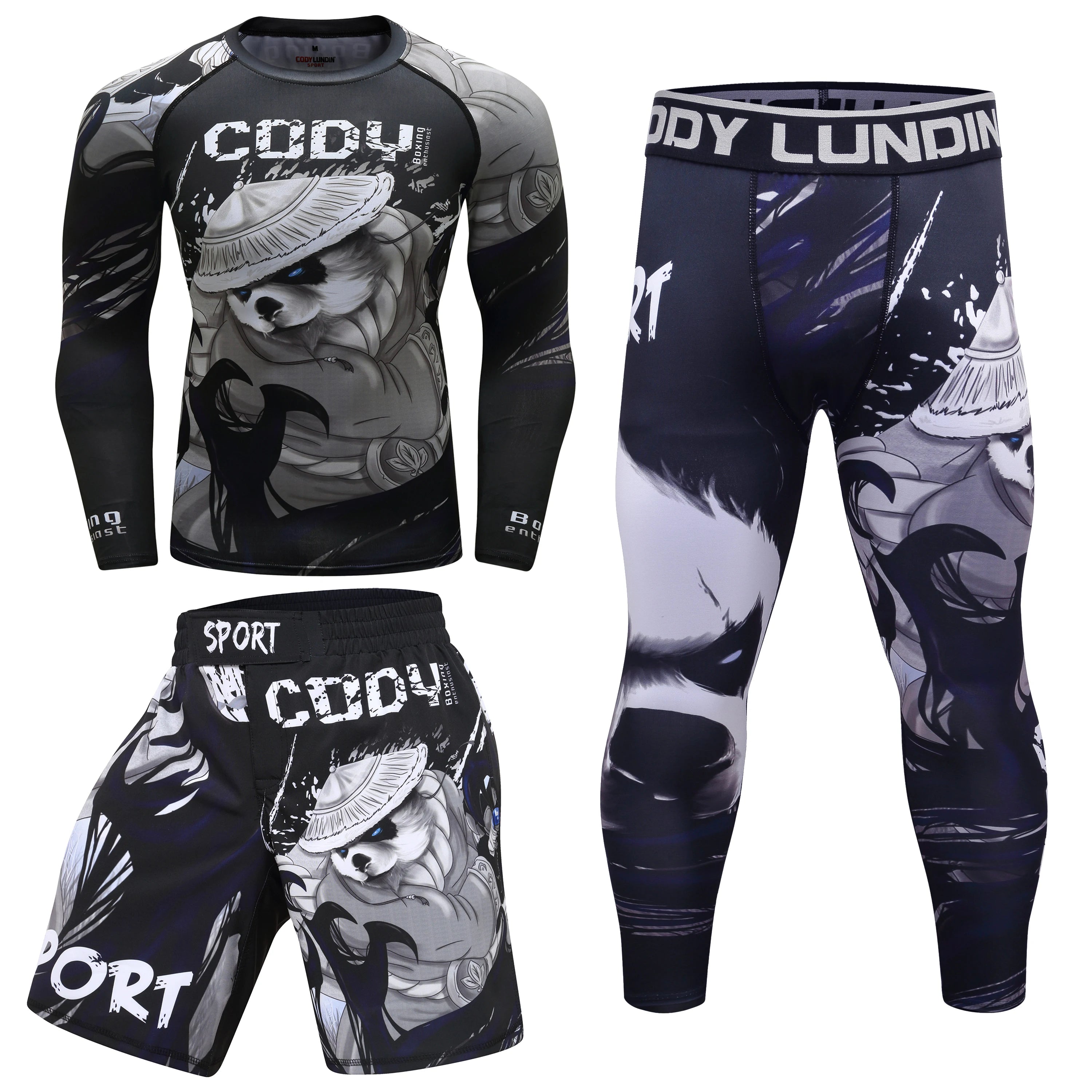 CODY LUNDIN MMA T Shirt+Pant Boxing Muay Thai Shorts Rashguard Kickboxing Sets Boxeo Gym Sport Jerseys Jiu Jitsu Bjj T-shirts