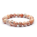 8mm Pink Zebra Jasper Bracelet for Women Bohemian Natural Stone Beaded Rope Wrapped Bracelet Yoga Balancing Reiki  Bracelets