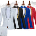 2025 Mens Grooms Weddings Blazer Pants Set 2 Pieces Stand-up Collar Sequin Singer Host Costume Stage Chorus Men's Dress Suit