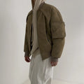 Wholesale Fashion Brown Suede Leather Bomber Jacket for Men