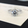 Ruyi Jewelry Custom 1.5 Carat Lab Grown CVD Diamond Solitair Engagement Ring 18K White Gold for Women-for Wedding or Party