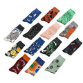 Customer New Design Wholesale Combed Cotton Colorful Red-crowned Crane China Style Painting Unisex Cute Men Women Socks