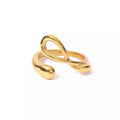 New Arrival 18k Gold Plated Stainless Steel Jewelry Gift Waterproof Geometric Opening Rings for Women