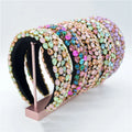 New Trendy Fashion Colourful Bling Rhinestone Hair Band Oversize Baroque Crystal Headband for Women