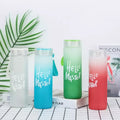 Wholesale Custom Logo Cheap Colorful Glass Water Bottle Frosted Drinkware Glass Gym Sports Water Bottles 400ml