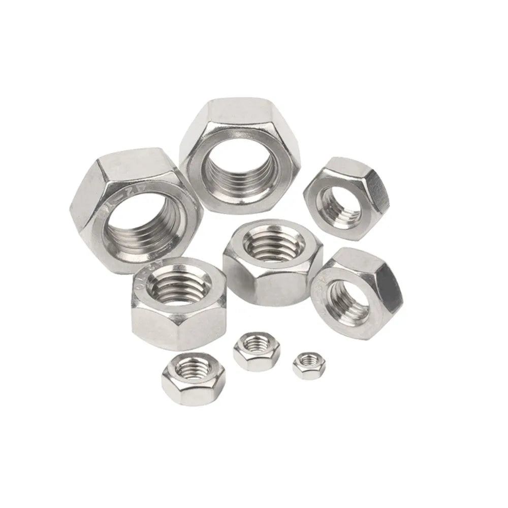 Metric Polished A2-70 Hexagonal Nut Silvery Hexagon Nut M1.4 DIN934 304 Stainless Steel Hex Nut