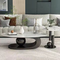 Modern Luxury Rock Slab Oval Coffee Table for Small Apartments for Rental Houses and Living Rooms