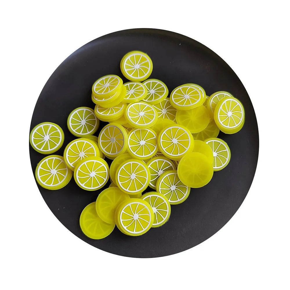 100pcs Artificial Fruit Simulated Soft Lemon Slice Mini Fruit Food Prop Home Tabletop Decor Wedding Party Favor