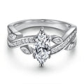 Marquise Cut 1CT Prong Setting White Gold Colour 925 Sterling Silver Engagement Wedding Ring