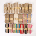 Burlap Vintage Ribbon Decor Burlap Rope Hollow Flower Pattern Jute Twine for Home Wedding Party Burlap Ribbon Decor