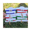 RisingMoon 2pcs/card Crystal Beaded Bracelet Gold Plated Charm Jewelry Religious Catholic Bracelet Set Virgin Mary Bracelet
