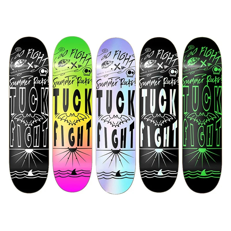 Professional Skate Board Trick Board Skateboard Parts Holographic Printing Fluorescent for Boys