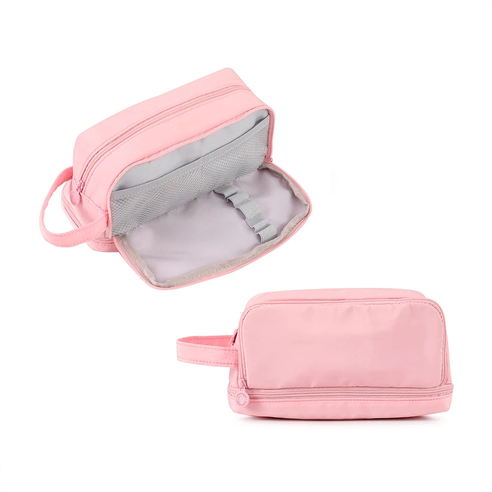 Polyester Zipper Closure Water Resistant Large Capacity Soft Handle Eco-Friendly Foldable Fashion Cosmetic Bag Case Portable