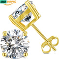 Wholesale 4 Prong Classic 3mm-10mm Push Back Moissanite Stud Earrings 925 Sterling Silver Men Jewelry Waterproof Earrings