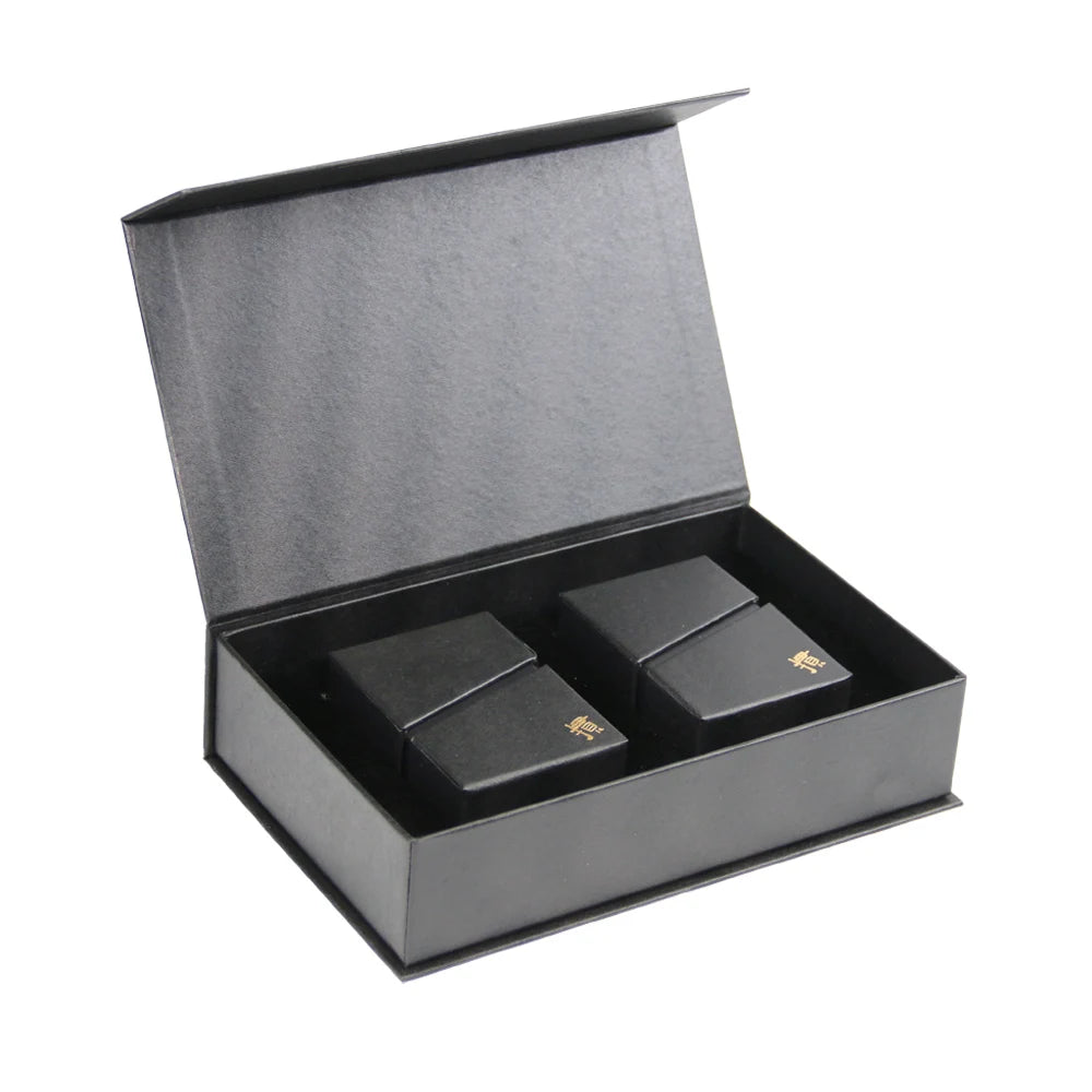 Customized Eco-Friendly Hard Board Book-shaped Box Gold Foil Stamping Matt Lamination Sponge Lining Magnetic Closure for Poker