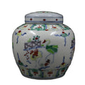 Good quality chinese hand painted crane pattern porcelain home storage jar ceramic tea caddy