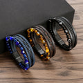 Pulseras De Cuero PU Leather Turkish Devil Eye Beads Layered Bracelet Glass Beads Eyes Leather Bracelet Pulsera Ojo Turco