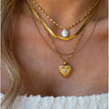 Tendencias 18K Gold Plated Stainless Steel Freshwater Pearl Choker Necklace 41cm Multi-Layer Link Trendy Multi-occasion