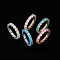 New Iced Out Fashion Cubic Zirconia Tennis Round Luxury Ring Wedding Band Women Rings Hip Hop Bling Jewelry Rings Jewelry Women