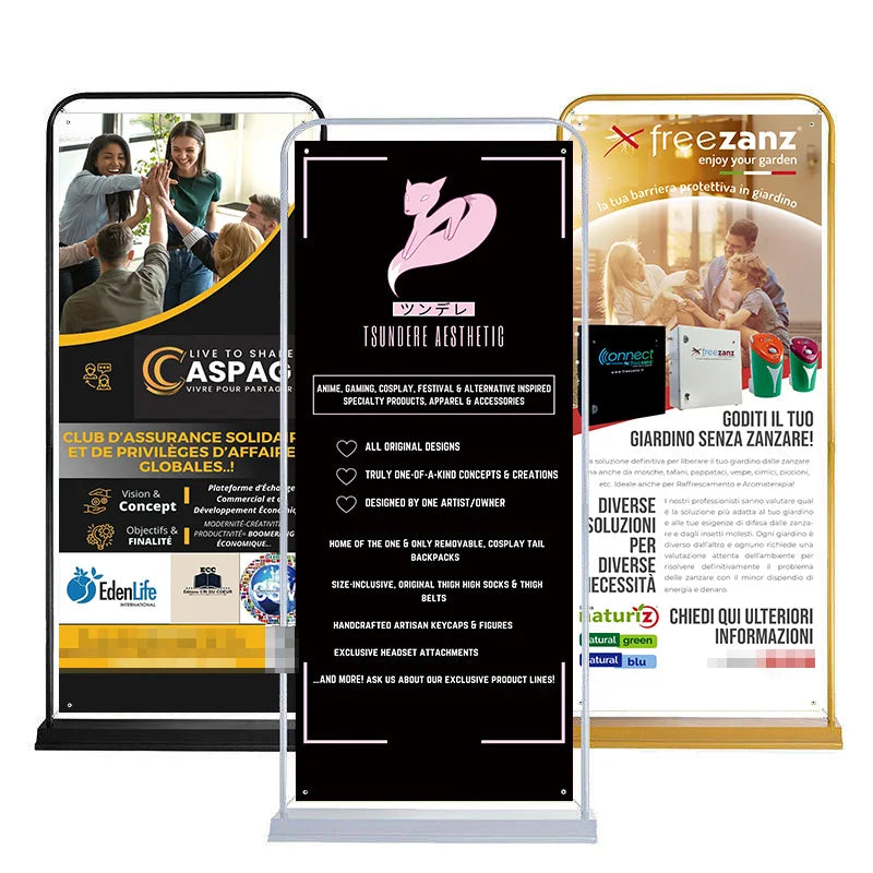 Metal Frame Stand Exhibition Display Banner Iron White Door Frame Type 80*180 Windprove Foldable Door Shape Banner Stand