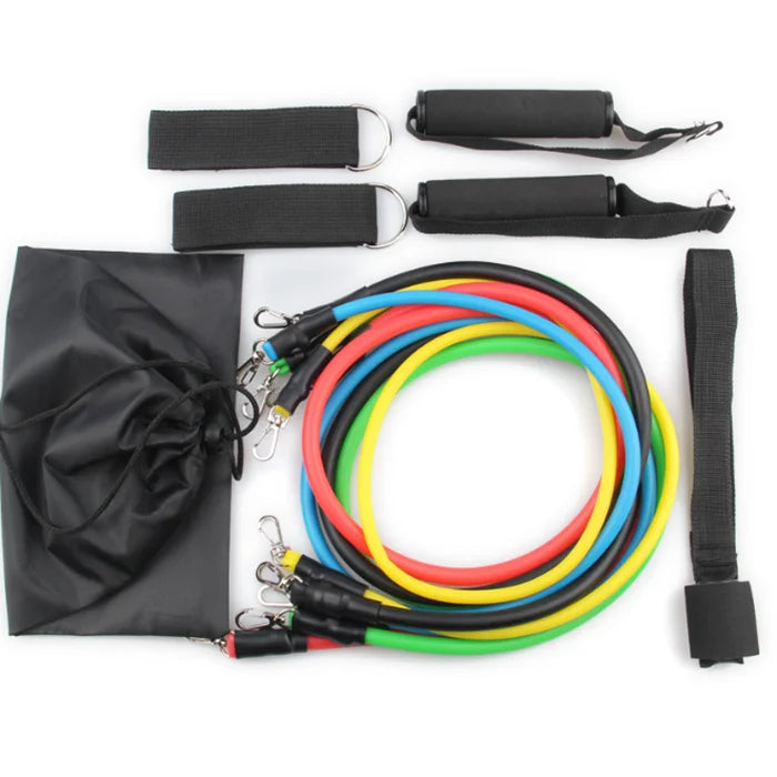 11 Pieces Resistance Bands Set Exercise Fitness Elastic Rubber Band Stretch Training Home Gyms Fitness Yoga Equipment
