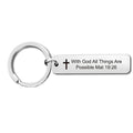 Stainless Steel Christian Bible Verse Jewelry Key Chain Religious Gift for Women Faith Inspirational Scripture Key Rings