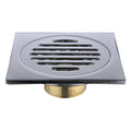 Modern 4 Inch Square Brass Shower Floor Drain Odor and Insect Proof for Hotels Wholesale Bathroom Filter Square Drain