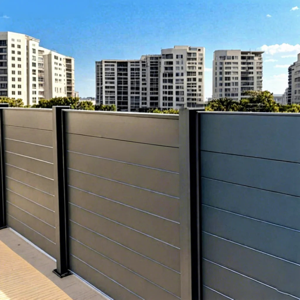 Customizable Size 6-Foot Height Black Aluminum Fence Panels Outdoor Home Garden Wall Privacy Slat Fence for Houses 3D Model
