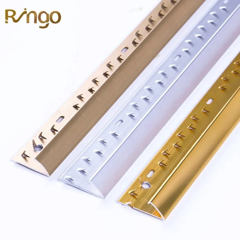 Ringo Factory Direct 6063 Aluminum Modern Multifunctional Flexible Flooring Trims Carpet Edging Profiles Oval Edge Decor Strips