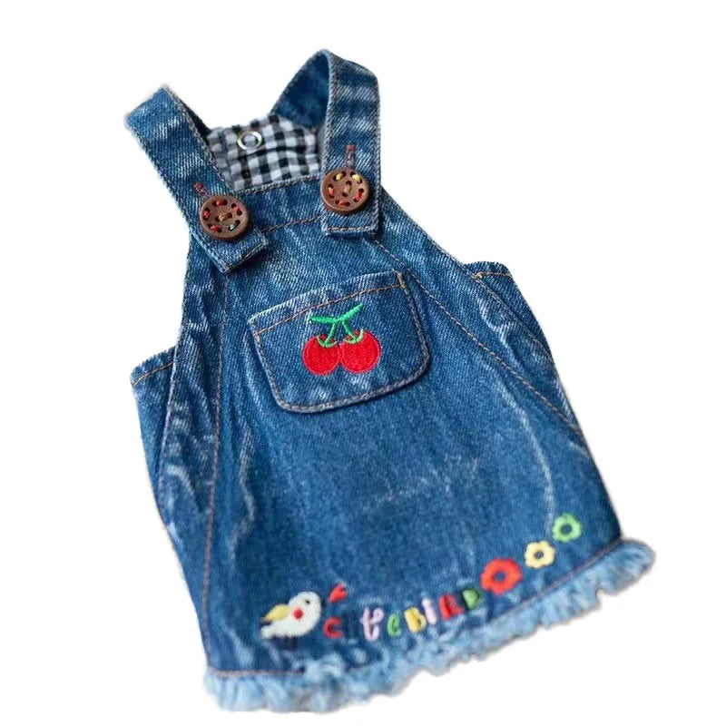 Cute XXL Pet Dog Clothes Autumn Pet Overalls in Classic Pastoral Denim Style Winter Yorkshire Maltese Teddy Dog Shoes Small Size