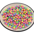 Wholesale rainbow Printed Polymer Clay Bead Bracelets Earrings Mobile Phone Chain Accessories